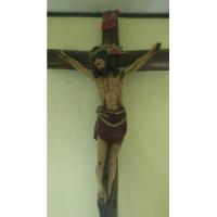 Crucifijo De Madera Cristo Resina Grande De Pared  segunda mano   México 