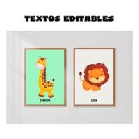 Kit Imprimible X 6 Láminas Editables Safari Animales segunda mano   México 