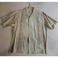 Camisa Algodón Tipo Guayabera Verde Vintage ( 2004)  Ch segunda mano   México 