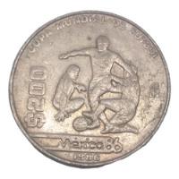 Moneda $200 Copa Mundial Fútbol México 1986 Envio $57, usado segunda mano   México 