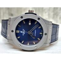 Reloj Hb Classic Fusion Azul/gris Mate Piel Sintetica 42 Mm segunda mano   México 