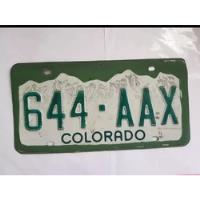 Placa De Auto Para Coleccionar De Colorado 644-aax Original  segunda mano   México 
