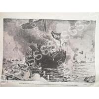 Grabado Antiguo 1898 La Batalla Naval De Cavite. (guerra Esp, usado segunda mano   México 
