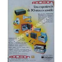 Cartel Retro Equipos De Audio Radson 1979 /172 segunda mano   México 