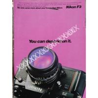 Cartel Retro Camaras Fotograficas Nikon F3 1970s /435 segunda mano   México 