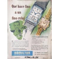 Cartel Relojes Hamilton 1940s Almacenes H. Steele & Cia 63 segunda mano   México 