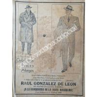 Cartel Sastreria De Raul Gonzalez De Leon 1942 Monterrey segunda mano   México 