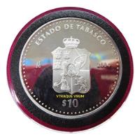Medalla Onza De Plata Tabasco Estado Heraldica Proof  segunda mano   México 