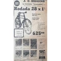 Cartel Retro Bicicleta J.c. Higgins 1950s Sears segunda mano   México 