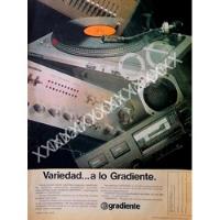 Cartel Retro Tornamesa Y Equipos Gradiente 1980s /196 segunda mano   México 