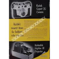 Cartel Camaras Kodak Signet 35 & Proyector Highlux 1950s 479 segunda mano   México 