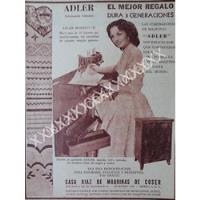 Cartel De Maquinas De Coser Adler 1953 103, Casa Diaz De Maq segunda mano   México 