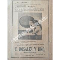 Cartel De Fabrica De Espejos De Francisco Rosales Y Hno. 194 segunda mano   México 