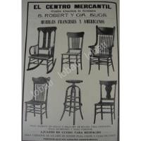 Cartel Vintage Tienda El Centro Mercantil 1909 Muebles /182, usado segunda mano   México 