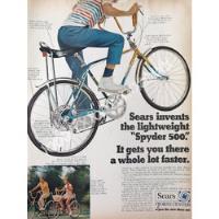 Cartel Retro Bicicleta Sears Spyder 500 1970 /488 segunda mano   México 