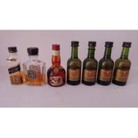 Usado, Botellitas Miniatura Cognac Y Whisky De 9cm A 11cm 7 Piezas  segunda mano   México 