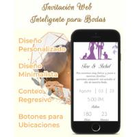 Invitación Web Boda Flores Moradas segunda mano   México 