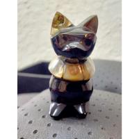 Gato Figura Decorativa En Obsidiana/concha Artesanal 3.5cm segunda mano   México 