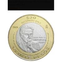 Moneda 20 Pesos Octavio Paz Premio Nobel Literatura Año 2010 segunda mano   México 