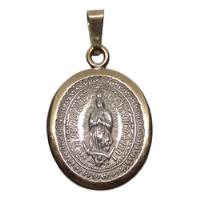 Medalla Virgen Guadalupe 3.5 Cms Oro 14 Kilates Y Plata 925  segunda mano   México 
