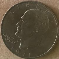 Moneda One Dollar Eisenhower 1971-d  segunda mano   México 
