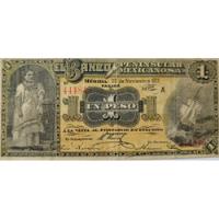 Billete Banco Peninsular Mexicano 1 Peso 1913 Buena Condicio, usado segunda mano   México 