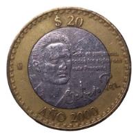 Moneda  Bimetalica $20 Octavio Paz Con Firma Año 2000 Y 2001 segunda mano   México 