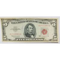 Billete 5 Dollares Usa Sello Rojo Lincoln 1963 Sk10 segunda mano   México 