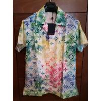 Camisa Hawaiana De Lujo Arcoiris Colores Manga Corta, usado segunda mano   México 