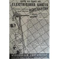 Afiche Publicitario Antiguo Generador Eolico Wincharger 1937 segunda mano   México 
