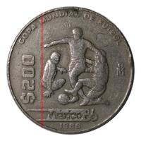 Moneda 200 Pesos 1986 Mexico Copa Mundial Futbol Mexico 86 segunda mano   México 