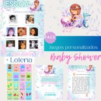 Juegos Imprimibles Personalizados Baby  Shower  Sirena segunda mano   México 
