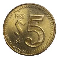 Moneda De 5 Pesos En Bronce Año 1988  Nueva segunda mano   México 