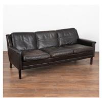 Dark Brown Vintage Leather Mid Century Three Seat Sofa,  Ccc segunda mano   México 