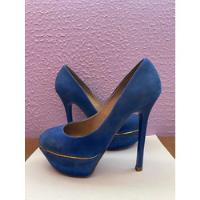 Zapatos Azul Rey 23.5cm, Tacón 12cm segunda mano   México 