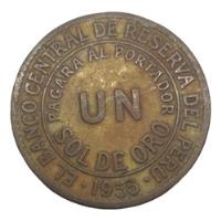 Moneda De Perú 1 Sol De Oro En Latón Años 50's segunda mano   México 