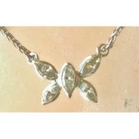 Collar Mariposa Con Diamantes Marquise 41cm Oro Blanco 14k segunda mano   México 